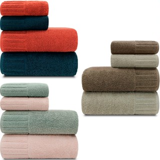Jogo de Toalha 4 peças Banhão e Rosto 100% Algodão Velour Camesa - Emcompre