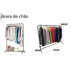 Organizador De Roupas Com Sapateira Arara 140 Cm x 92 Cm Aço Desmontável