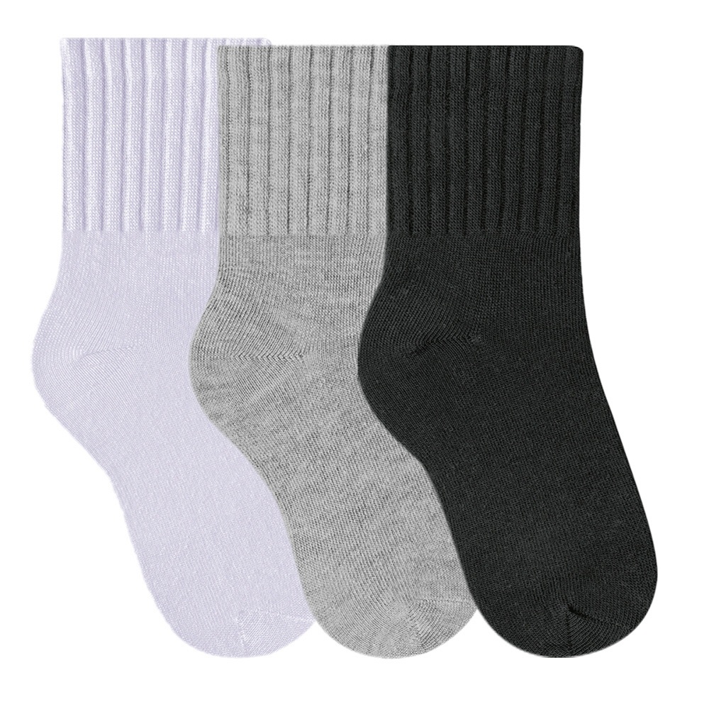 Kit 3 Pares De Meias Cano Médio De Algodão Selene Infantil Com Calcanhar Verdadeiro Lisa em Oferta na Shopee