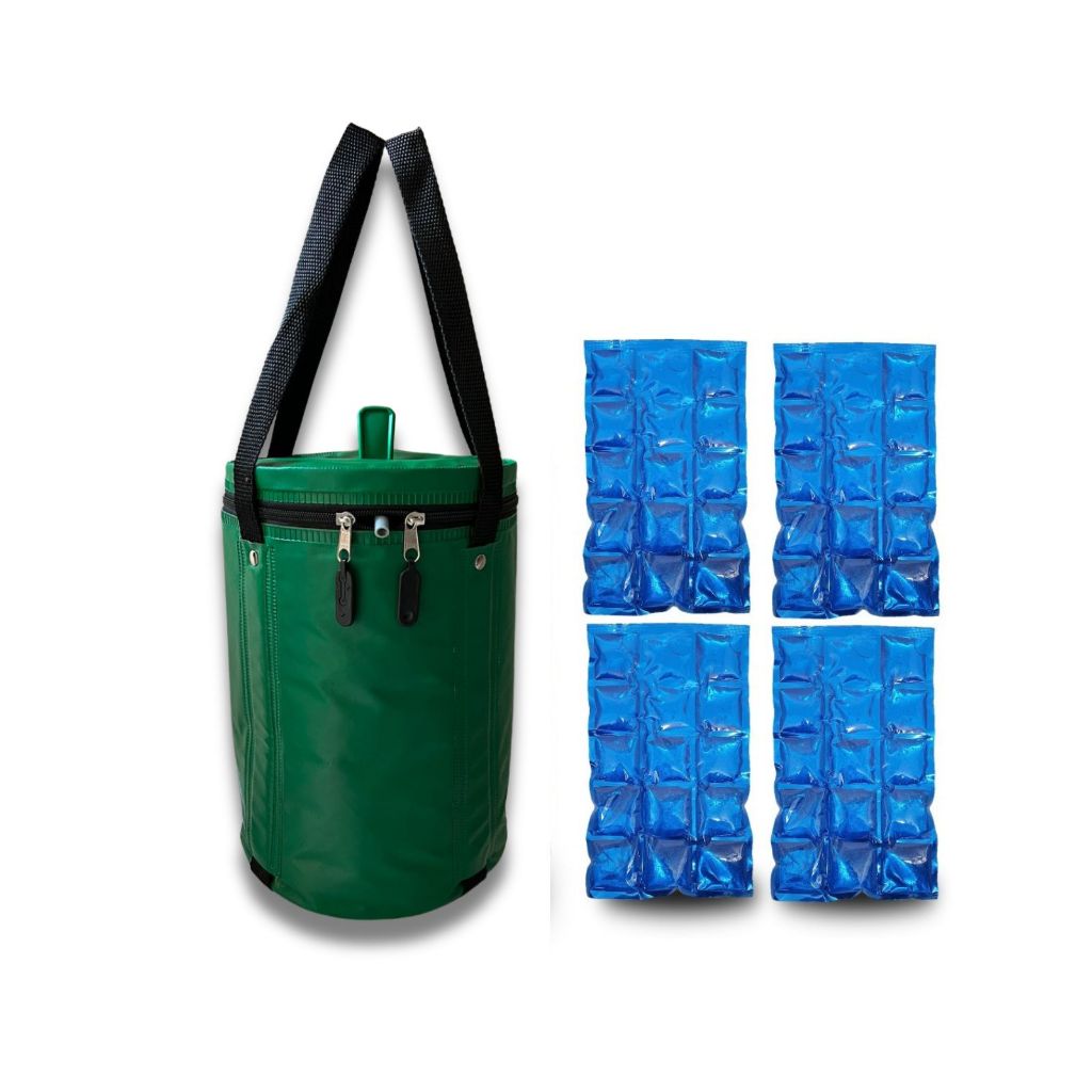 Bolsa Térmica Barril Chopp 5 litros Cooler Bag + 4 Cartela Gelo em Gel Envio Full