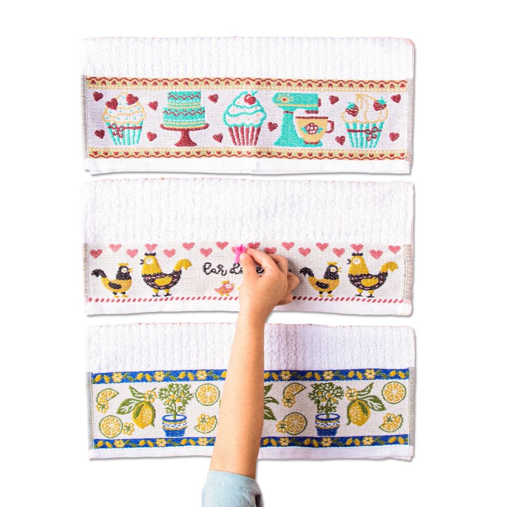 Pano De Prato Atoalhado Gourmet Felpudo Kit Com 5 Peças em Oferta na Shopee