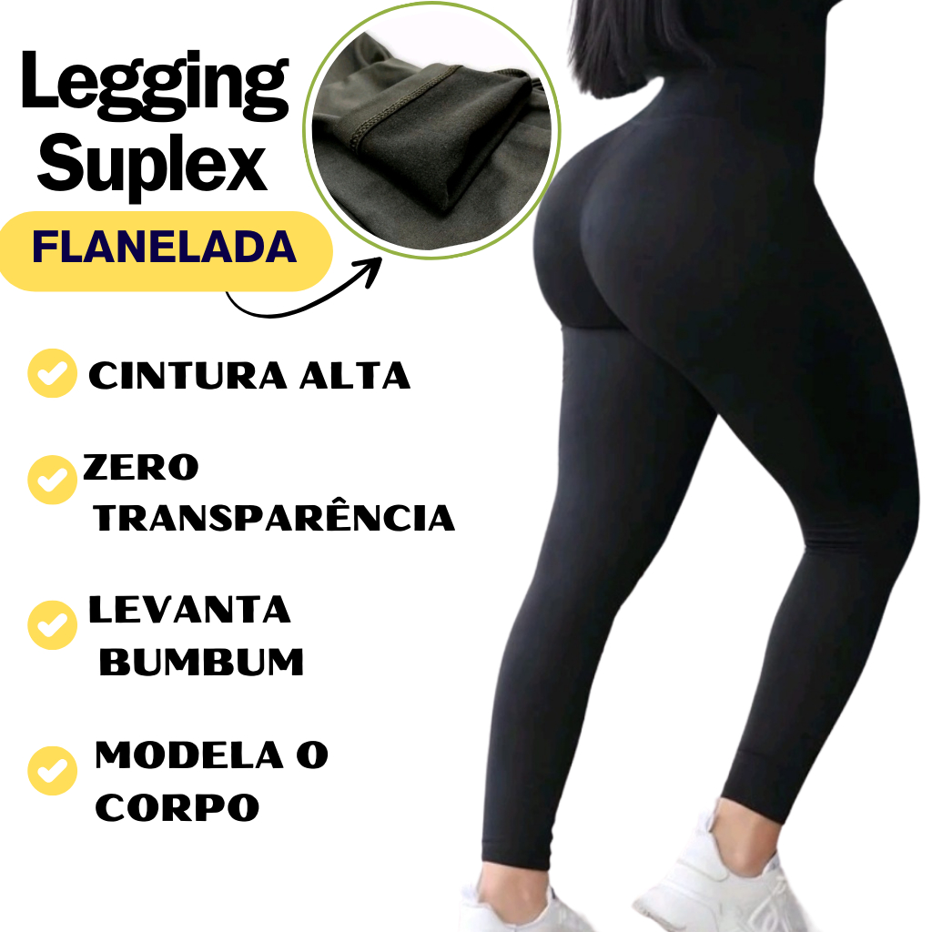 Legging Flanelada Grossa Calça Leg Peluciada Forrada Por Dentro Costura Reforçada Calça Térmica em Oferta na Shopee