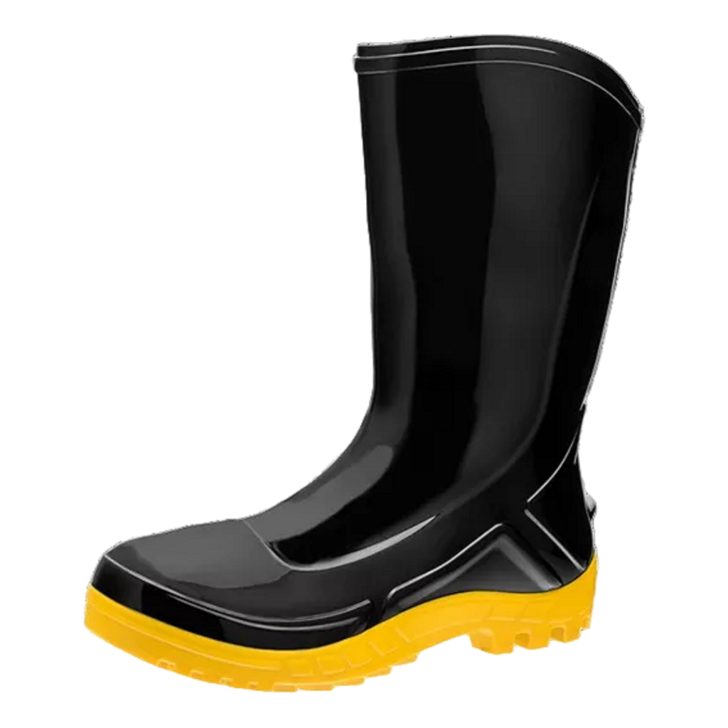 Bota Chuva Impermeável Pvc Motoboy Motoqueiro Moto Solado Preto ou Amarelo