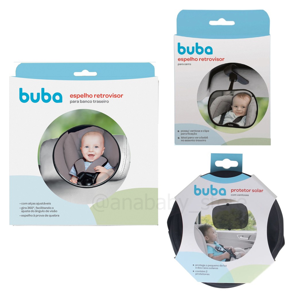 kit Completo Espelho Retrovisor + Espelho Para Banco Traseiro + Kit 2 Protetor Solar Carro