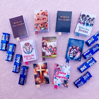 Lembrancinha Mini Bíblia Personalizadas - modelos prontos, bíblia da mulher, do homem, jovens e infantil em Oferta na Shopee