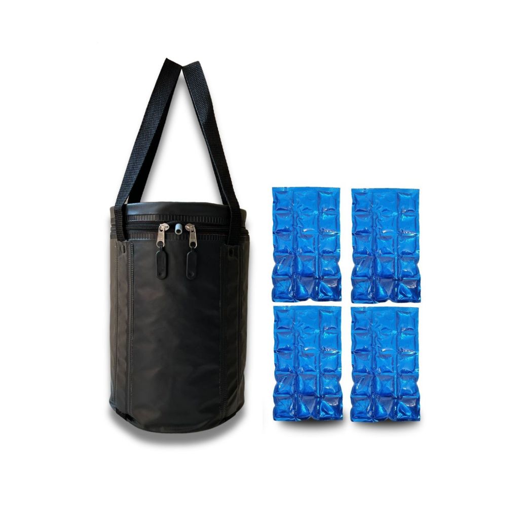 Bolsa Térmica Cooler Barril de Chopp 5 Litros Preto + 4 Cartela Gel Envio Já