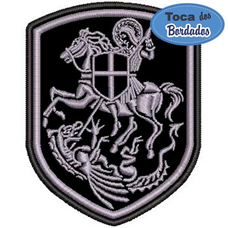 Patch Bordado São Jorge 9x7 cm Cód.4923 aplique de tecido, santo guerreiro protetor