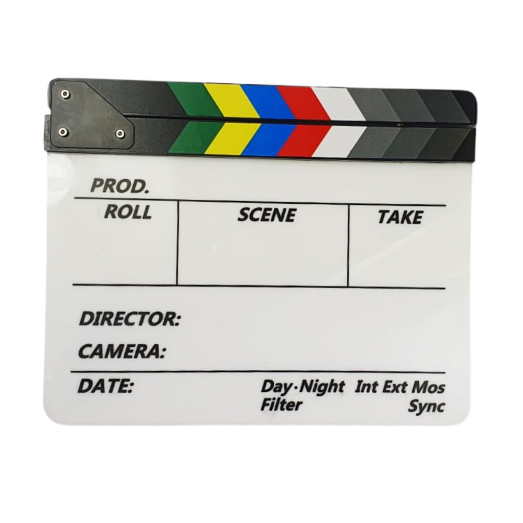 Claquete de Cinema Profissional para Gravações de Vídeos 30x24cm com Caneta Produções Audiovisuais