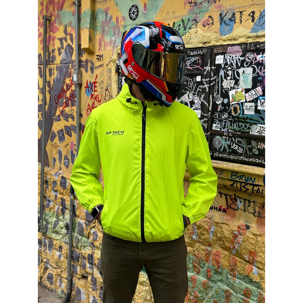 Jaqueta Motociclista GP Tech Lux Fluo Casual Resistente à Água Refletiva em Oferta na Shopee