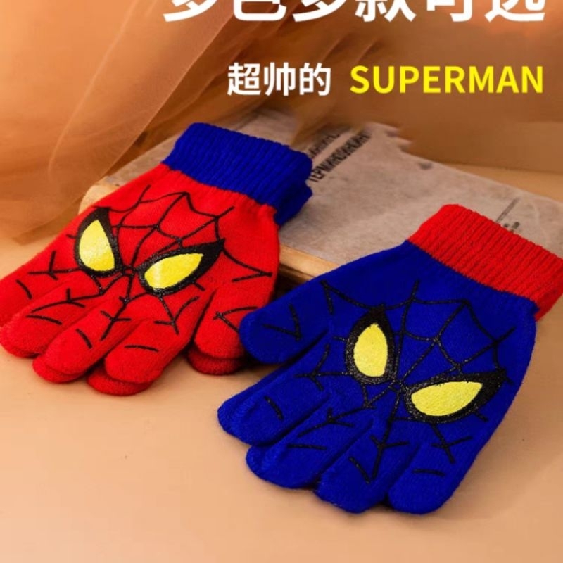 Luvas para crianças de 4 a 9 anos, lã de desenhos animados de inverno Luvas para crianças de 4 a 9 anos, lã de desenhos animados de inverno