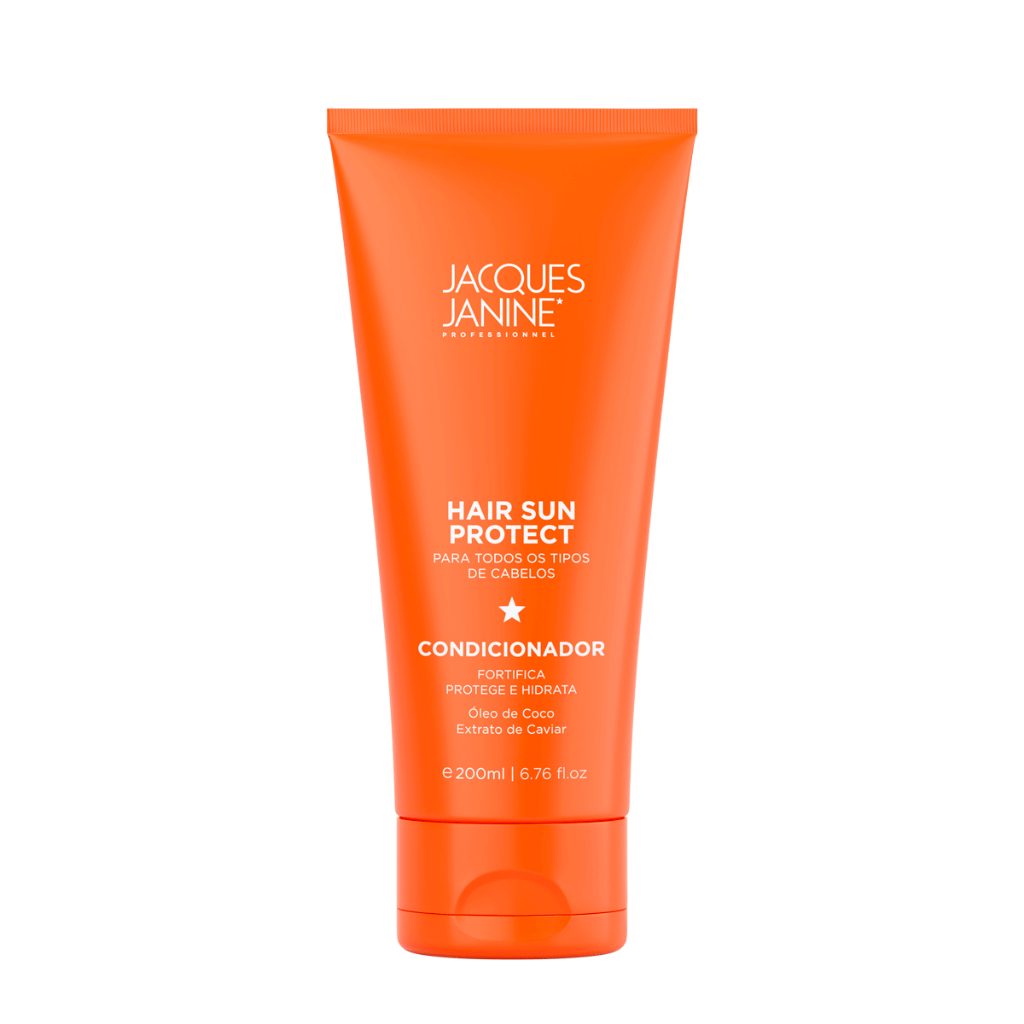 Detalhes do Kit Jacques Janine Hair Sun Shampoo Condicionador 200ml Máscara Hidratação Filtro Solar 240g