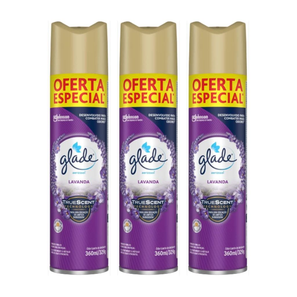 Kit C/3 Desodorizador Glade Aero 360ml Escolha O Seu