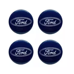 Kit com 4 Emblema Logo De Calota Resinado Ford Azul 48MM Adesivo