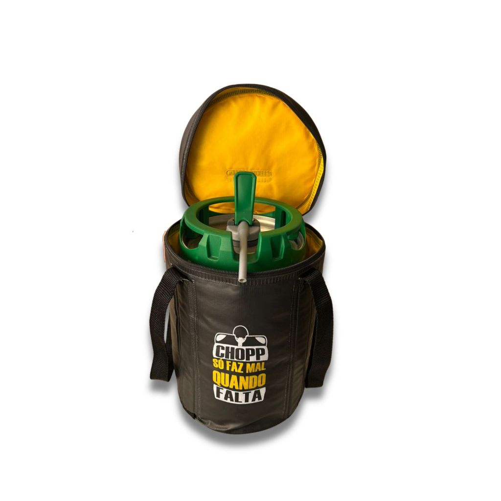 Bolsa Cooler Térmica Preta Chopp Barril 5 Litros Com Espaço para Gelo em Gel
