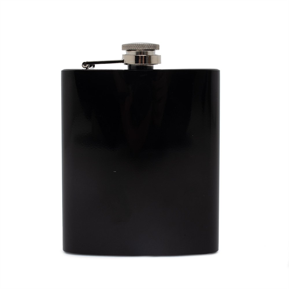 Cantil Whisky Garrafinha inox Bolso 210ml Presente Pai Cantil Preto