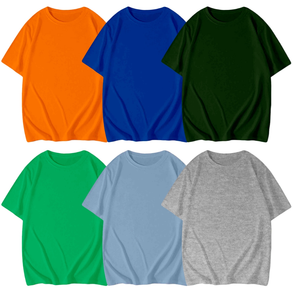 Blusa Manga Curta Gola Redonda Oversized Confortavel Camiseta Kit 6 Diversas Lisas Basicas T Shirt La