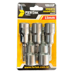 Jogo Bits Soquete Magnético Parafusadeira 13mm 65mm 1/4Pol. Resistente Profissional Polido