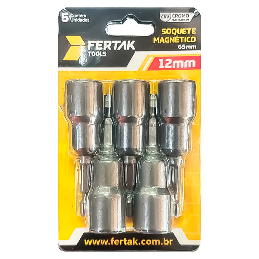 Kit Jogo Bits Soquete Magnético Parafusadeira 12mm 65mm 5 Pçs 1/4Pol. Resistente Profissional Polido em Oferta na Shopee