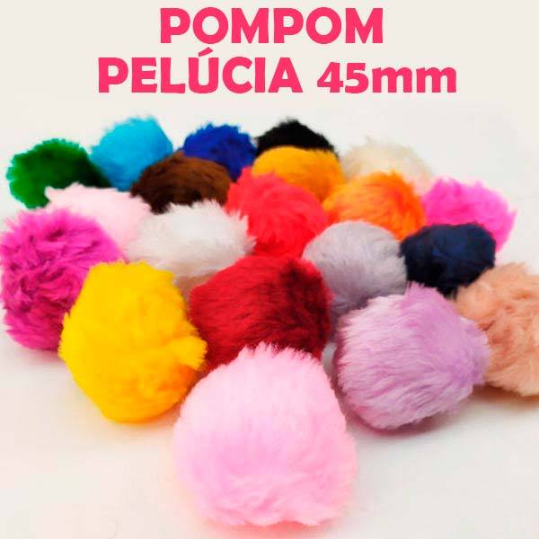 POMPOM PELUCIA 45MM Varias Cores - 10PC -