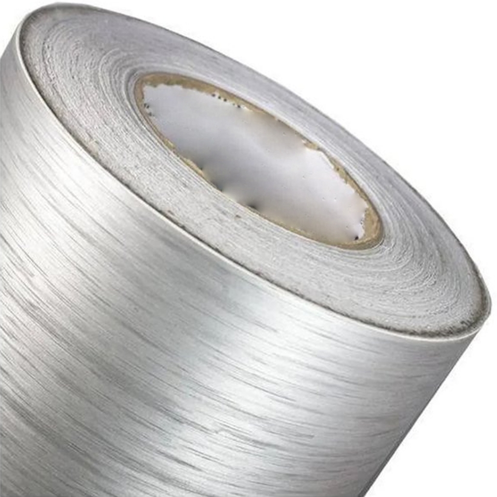 Adesivo Prata Inox Escovado Envelopamento Geladeira Móveis Armário Fogão Vinil Imitando Aço Escovado