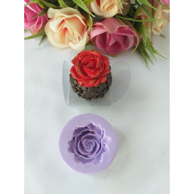 MINI MOLDE SILICONE ROSA CRESPA