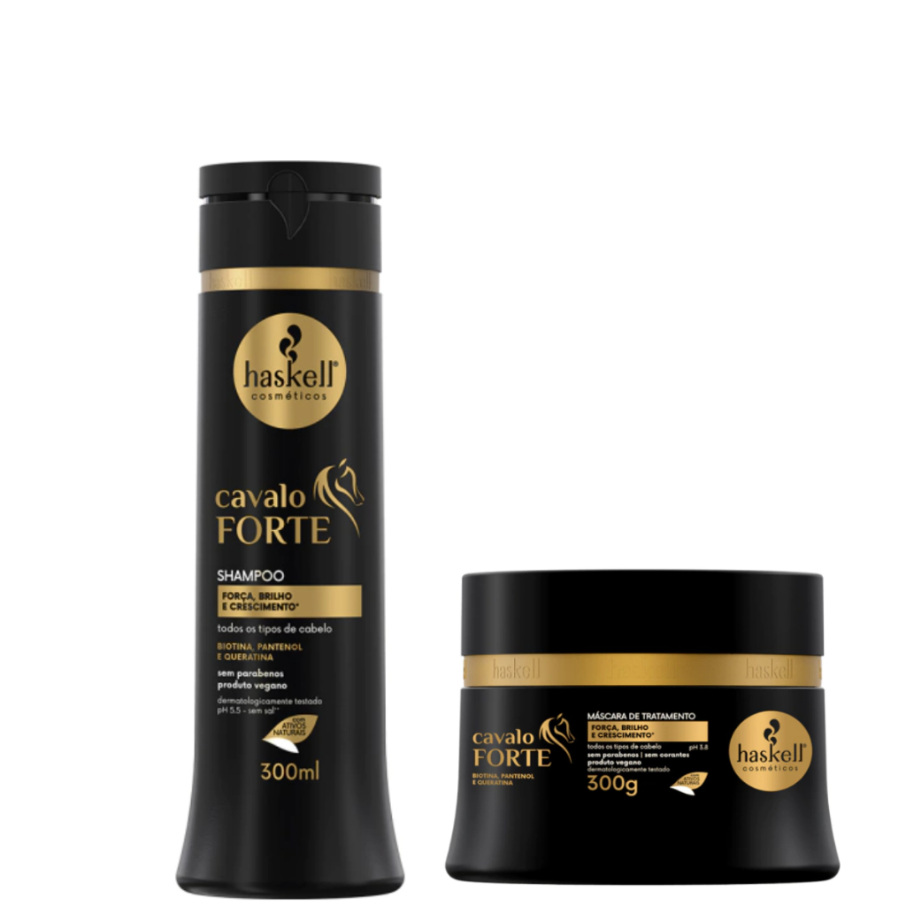 Haskell Cavalo Forte Shampoo 300ml + Máscara 300g Cresce Cabelo