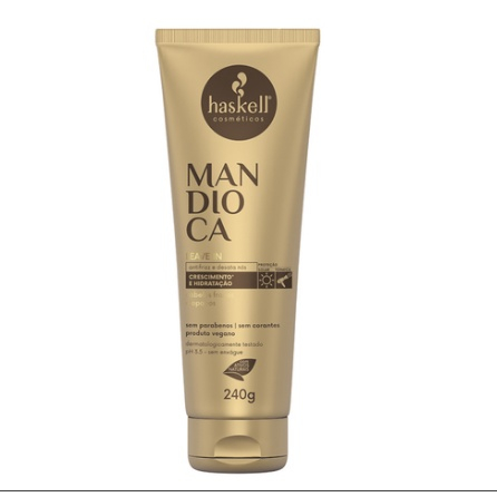 Haskell Leave In Mandioca 240gr Sem Enxágue Anti Frizz Protetor Solar