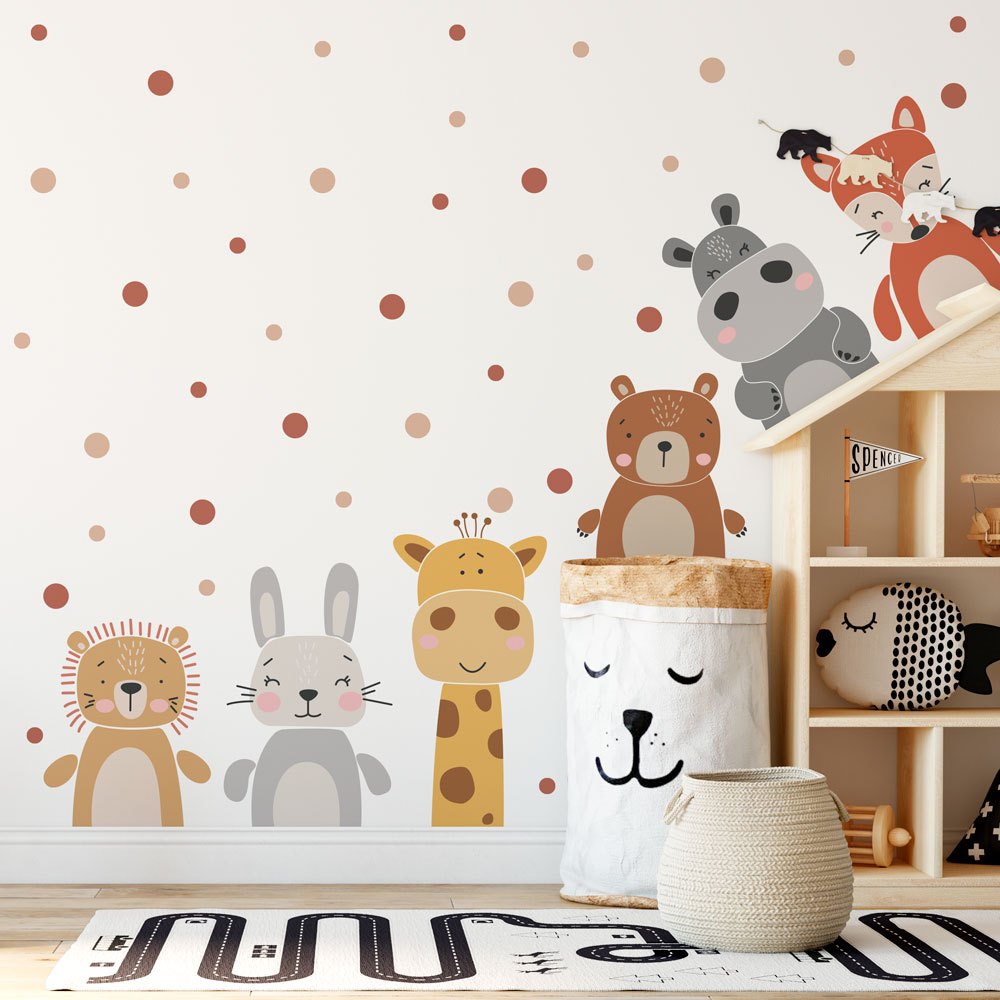 Adesivo de Parede Infantil Animais Safari Boho