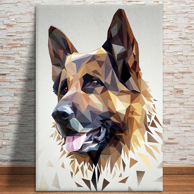 Quadro Pastor Alemão Animal Cachorro Decoração MDF 20x30 4k