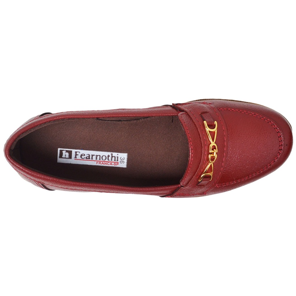 Sapato Feminino Coyote Mocassim - Couro Legítimo Cor Cherry — imagem 2 de 2