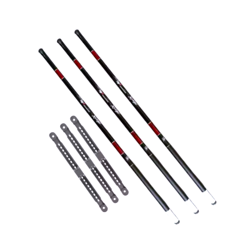 Kit Pesca 3 Varas 1,80m + 3,00m Telescópicas Pescaria Profissional Caniço Pesca Mão Lisa Fibra de Vidro Carbono Flexível