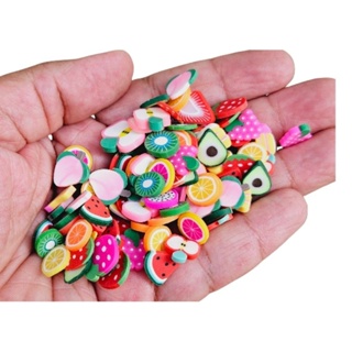 Mini Apliques Mini Frutas Fimo Fatiado 100 unidades para artesanatos em Oferta na Shopee