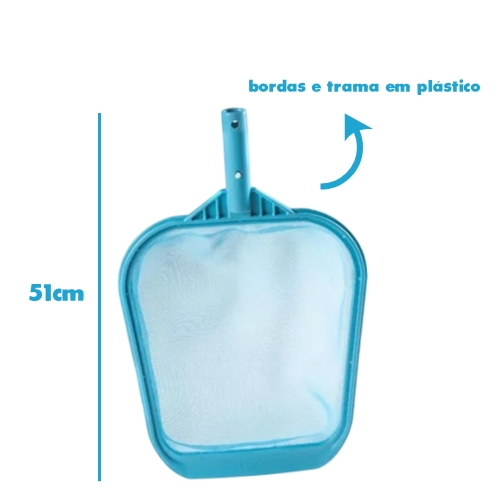 Kit Limpeza Acessórios Para Piscinas Peneira Aspirador Escova NETPOOL