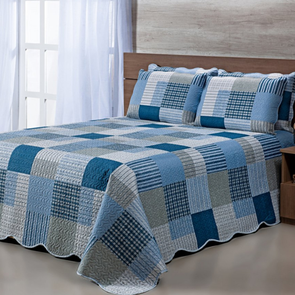 Cobre Leito Casal Padrão Estampado ou Liso Avulso Sem Elástico Colcha Matelado Microfibra ...