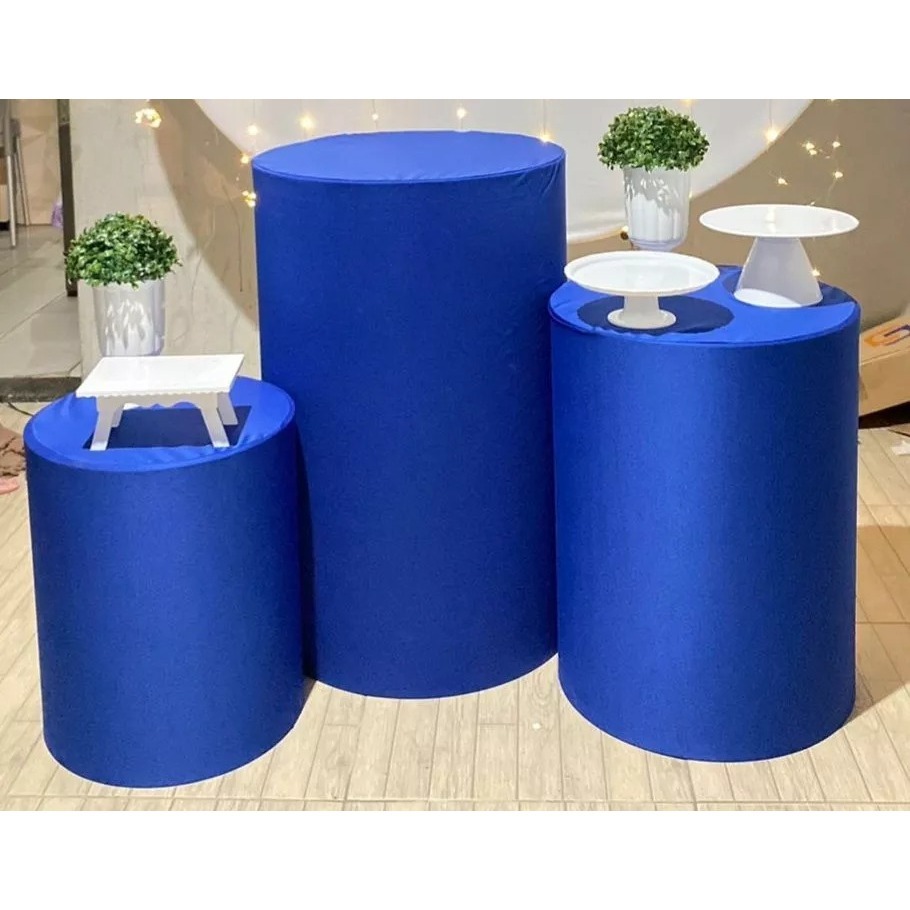 trio capas cilindros veste facil com elastico azul royal em Oferta na Shopee