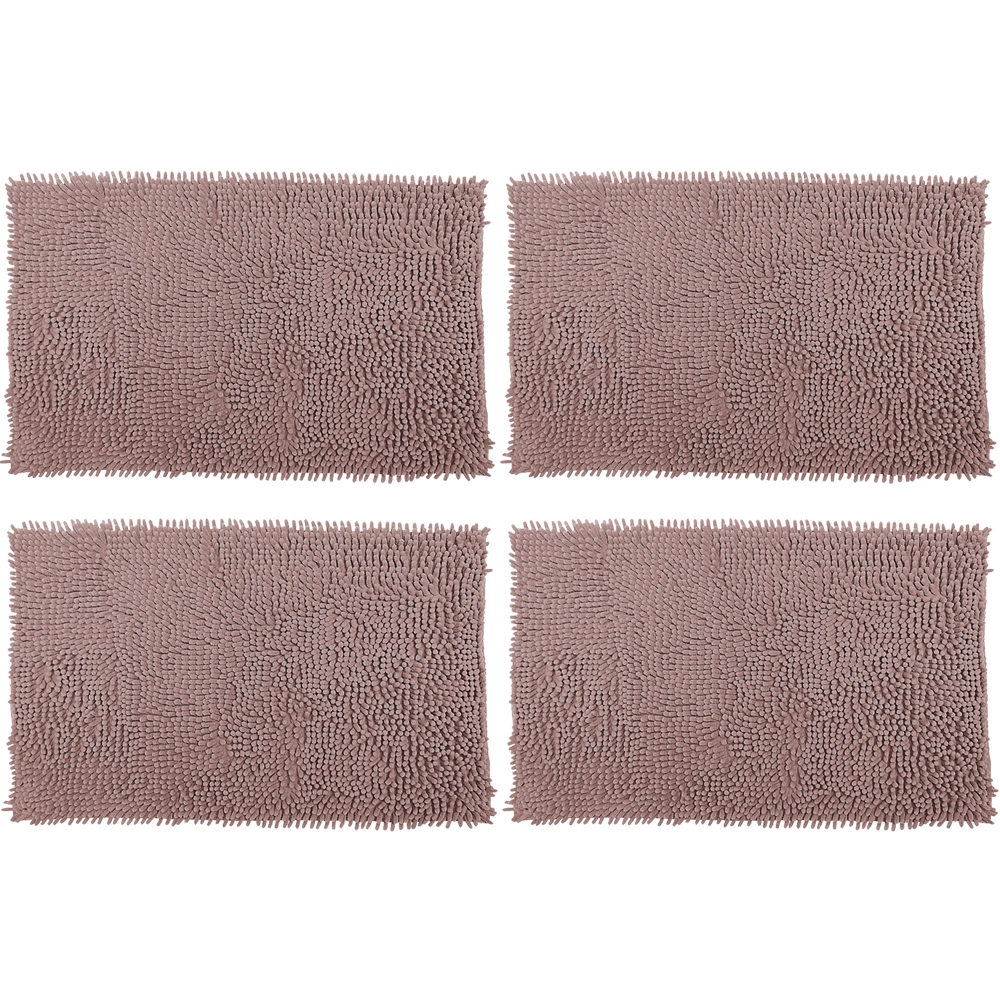 Kit 4 Tapetes Banheiro 38x58cm Antiderrapante Bolinha Microfibra Macarrão Luxo Várias Cores