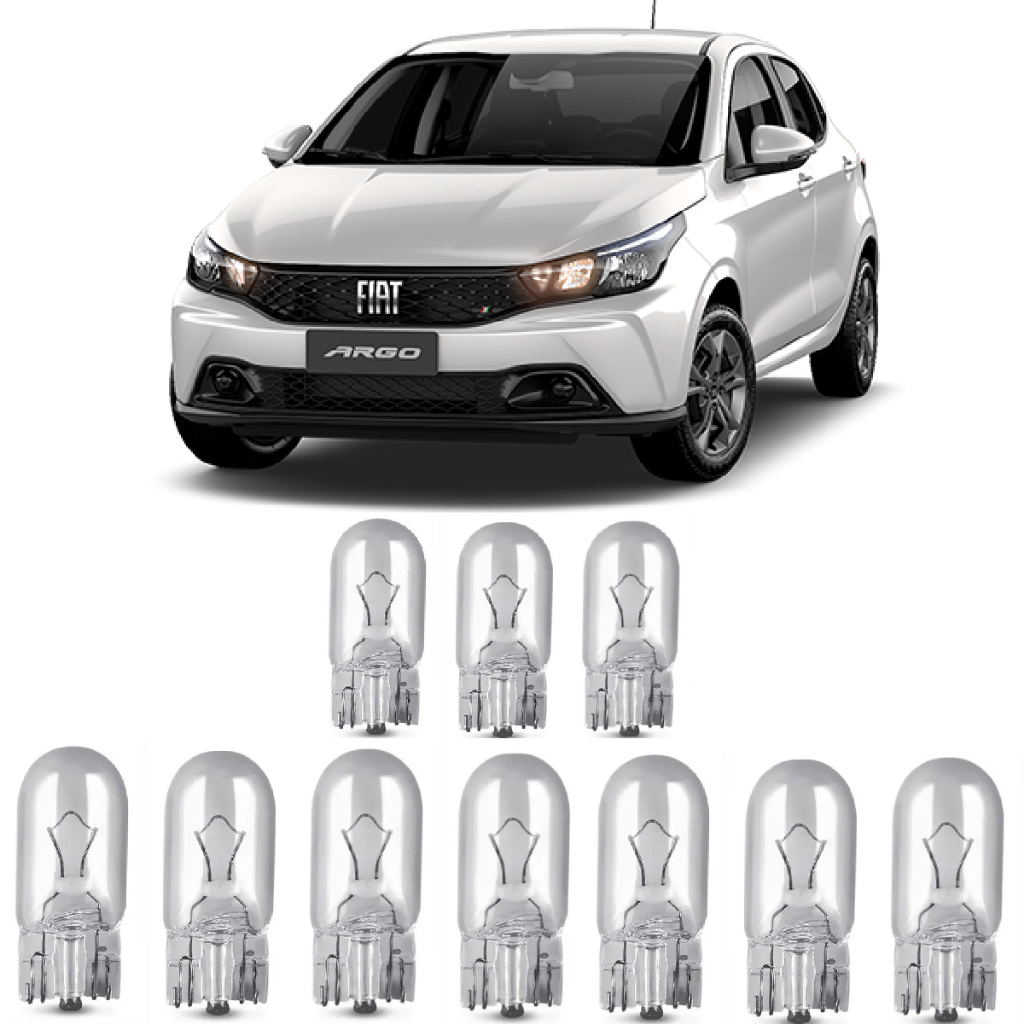 Kit 10 Lâmpada Originais T10/Pingo Fiat Argo em Oferta na Shopee