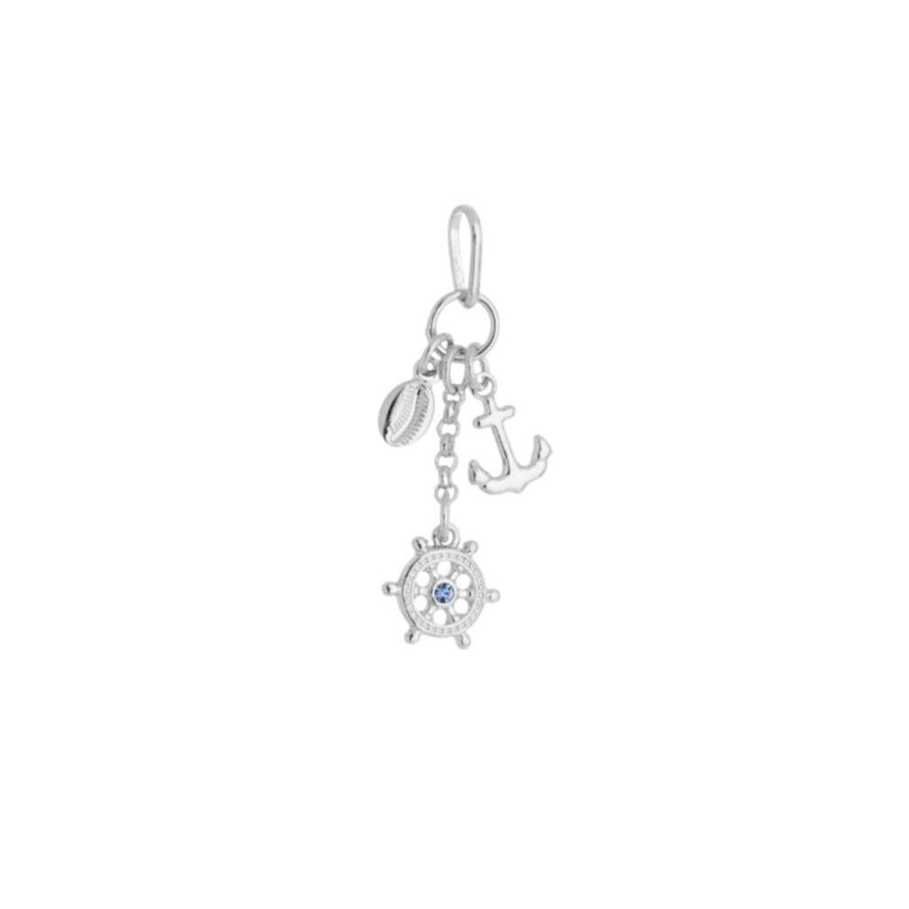 Pingente de Prata 925 Cacho com Âncora Búzio e Timão - Fashion Accessories