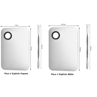 Placa e Espátula p/ Maquiagem de Metal Pequena Ou Média em Oferta na Shopee