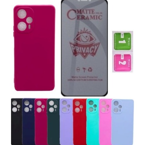 Capa Capinha Silicone Colorida Aveludada + Cerâmica Privacidade Para Moto One/ One Vision/One Action/One Fusion/ One Fusion Plus/ One Hyper/One Macro