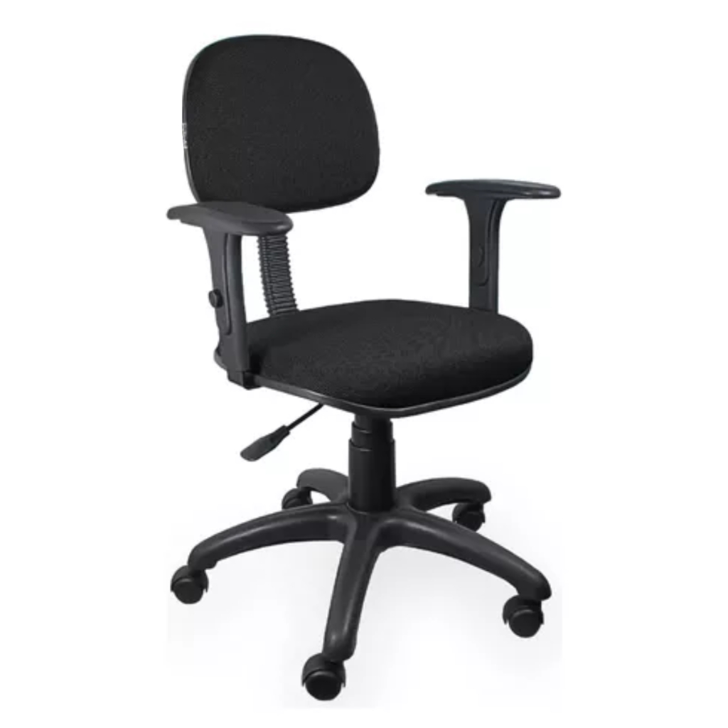 Cadeira Para Escritorio Secretaria Giratória Tecido Com Braços Home Office Consultório