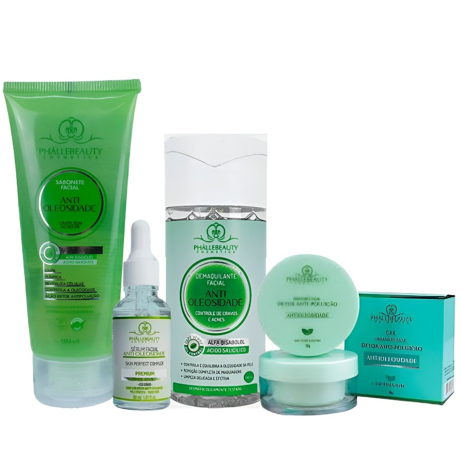 Kit Sabonete antioleosidade + Sérum antioleosidade + Gel antioleosidade + Demaquilante antioleosidade - Beauty