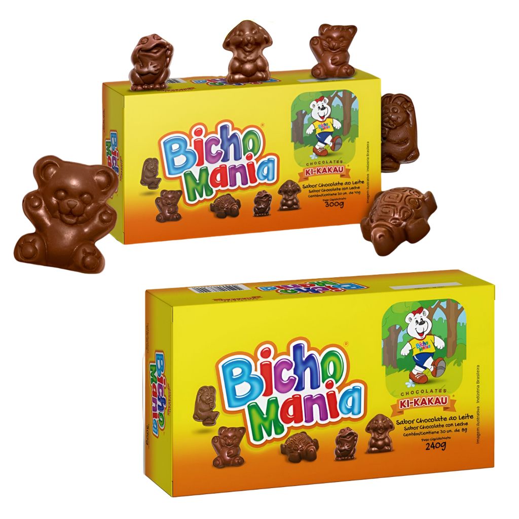 Chocolate Bicho Mania Chocolate ao Leite 24 Unidades Ki-Kakau Festa Lembrancinha em Oferta na Shopee