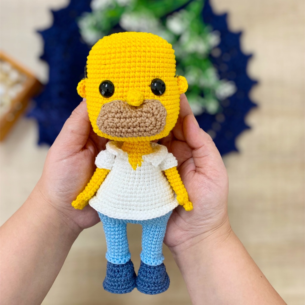 Homer Simpson Boneco Amigurumi Personagem De Os Simpsons