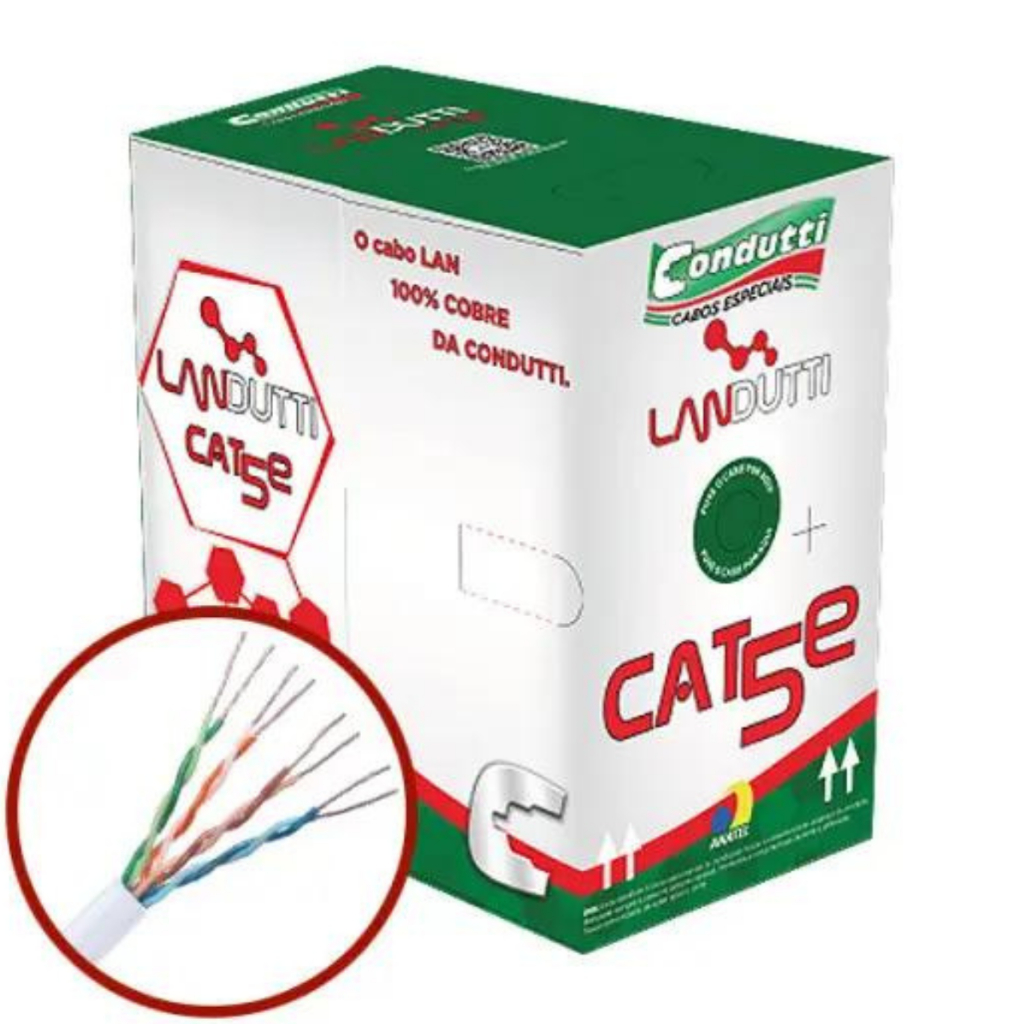 Cabo Rede Cat5e Branco Cftv 305m Landutti Condutti