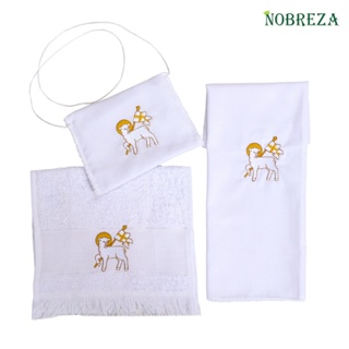 Kit viático contém 1 bolsa de transporte, um sanguíneo e uma toalha social em Oferta na Shopee