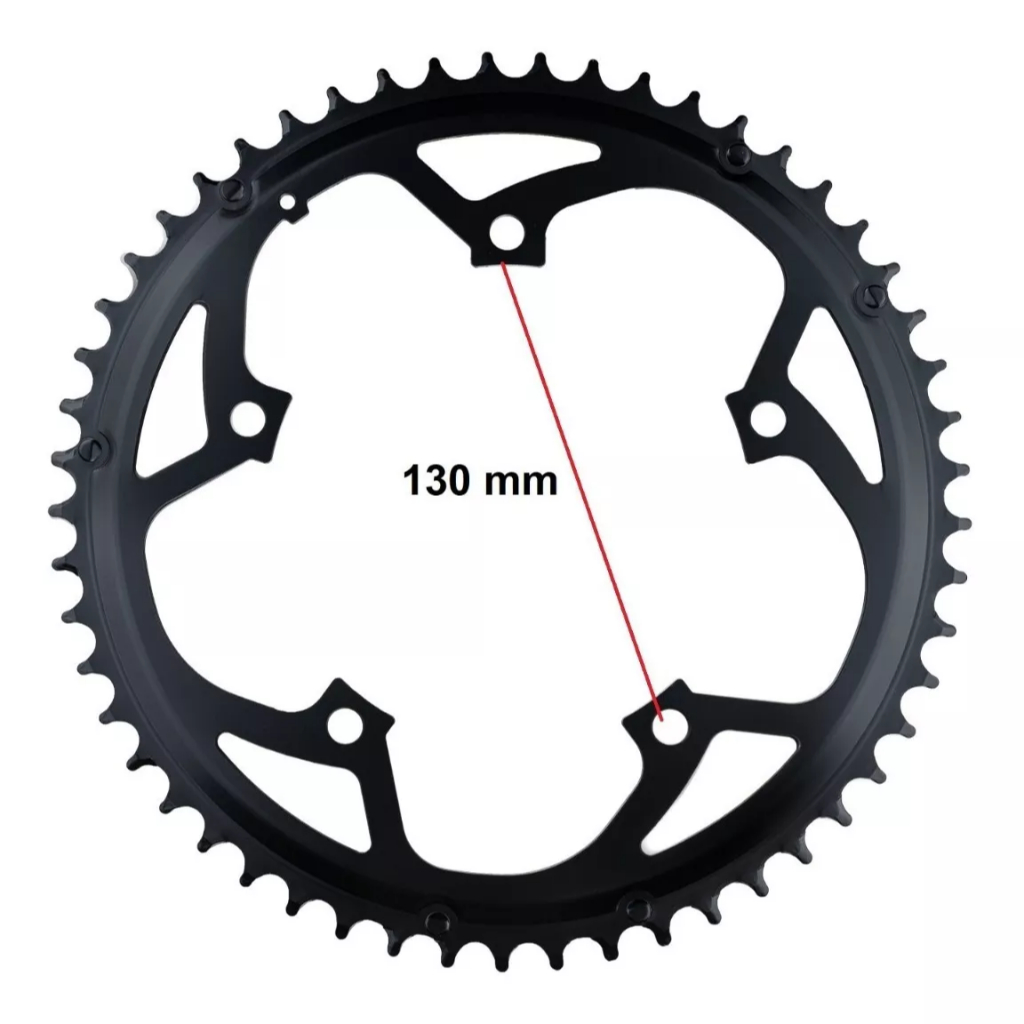 Coroa Bike Speed 53 Dentes Bcd 130 5 Furos Compatível Pedivela Shimano Sram
