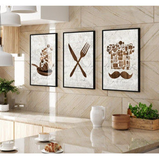 kit quadro decorativo decoração enfeite  para cozinha moderna