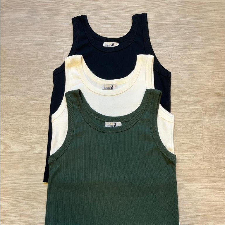 Kit 3 Blusa Regata Feminina Verão Zarah Canelado Ribana Algodão Cores Sortidas
