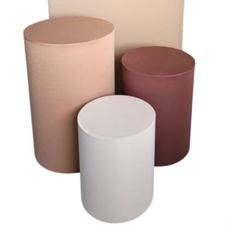 trio capas mesas cilindros cor da foto tons terrosos em Oferta na Shopee